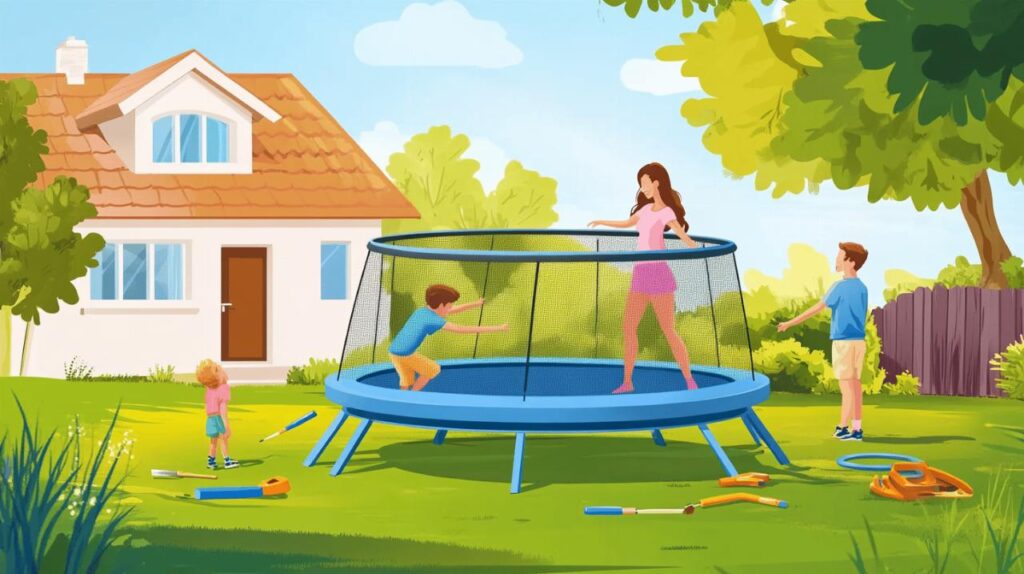 Monter un trampoline avec filet : les regles d’or pour une installation securisee